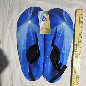Anluke Water Shoes Blue Starburst Quick-Dry Aqua Socks Men 10.5-11.5 Women 12-13